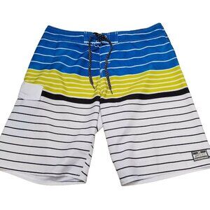 Quiksilver Men's Size 36 Swimwear Multicolor Striped Drawstring Boardshorts